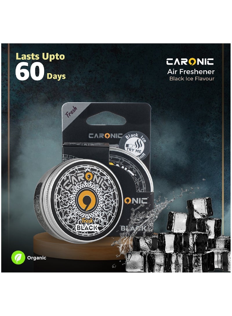 CARONIC Car Air Freshener with Adjustable Lid for Desired Strength for Auto or Home Black Ice Pack Of 3 - Image 5